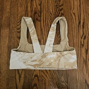 Aerie Offline sports crop bra bandeau athletic size XS marbled tan square neck